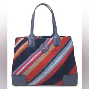 Tory Burch Ella Fabric Striped Mini Tote